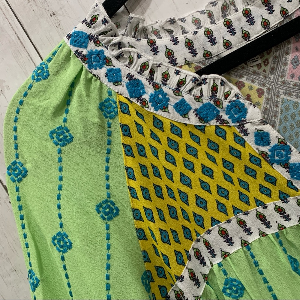 John Mark Embroidered Woven Multi Patchwork 2X Tu… - image 4